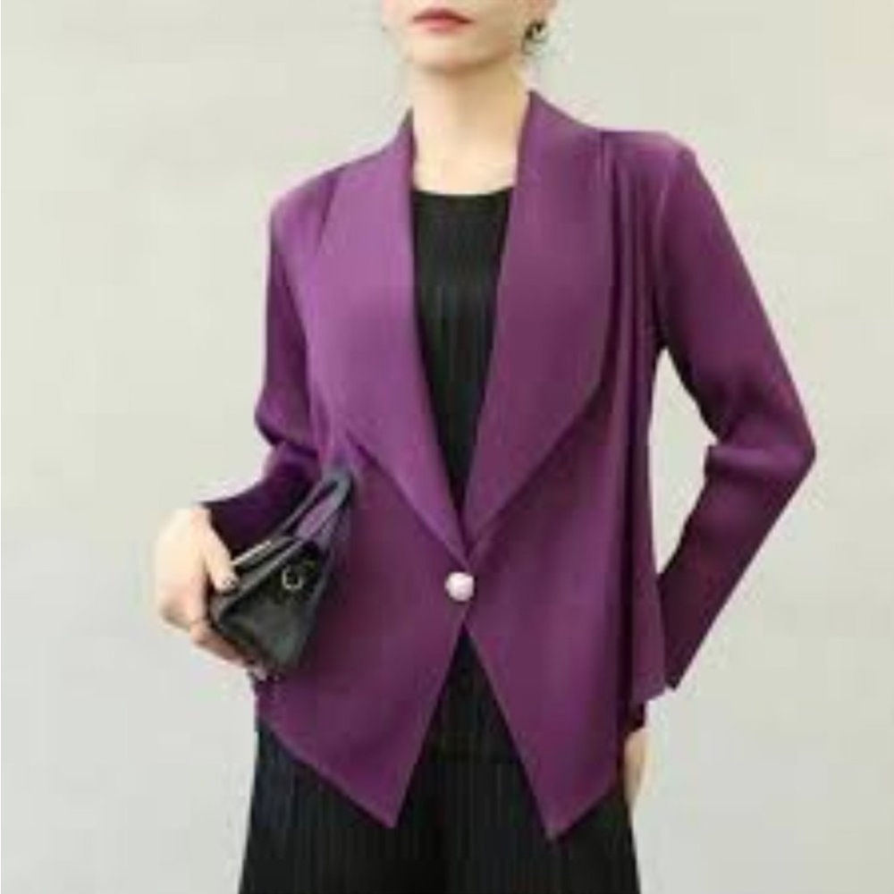 Giorgio Armani Purple Silk/Linen Jacket EUC sz 22/ EU 48